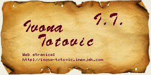 Ivona Totović vizit kartica